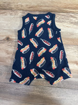 Old Navy Hot Dog Print Thermal Romper Navy sz 0-3m - Me n Mommy To Be