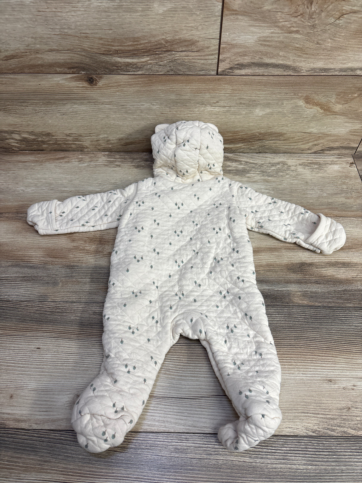 Carter's Hooded Quilted Pram Ivory Tree sz 6m