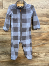 Carter's Plaid Fleece Coverall Blue sz 18m