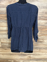 Motherhood Maternity Henley Polka Dot Navy sz Large