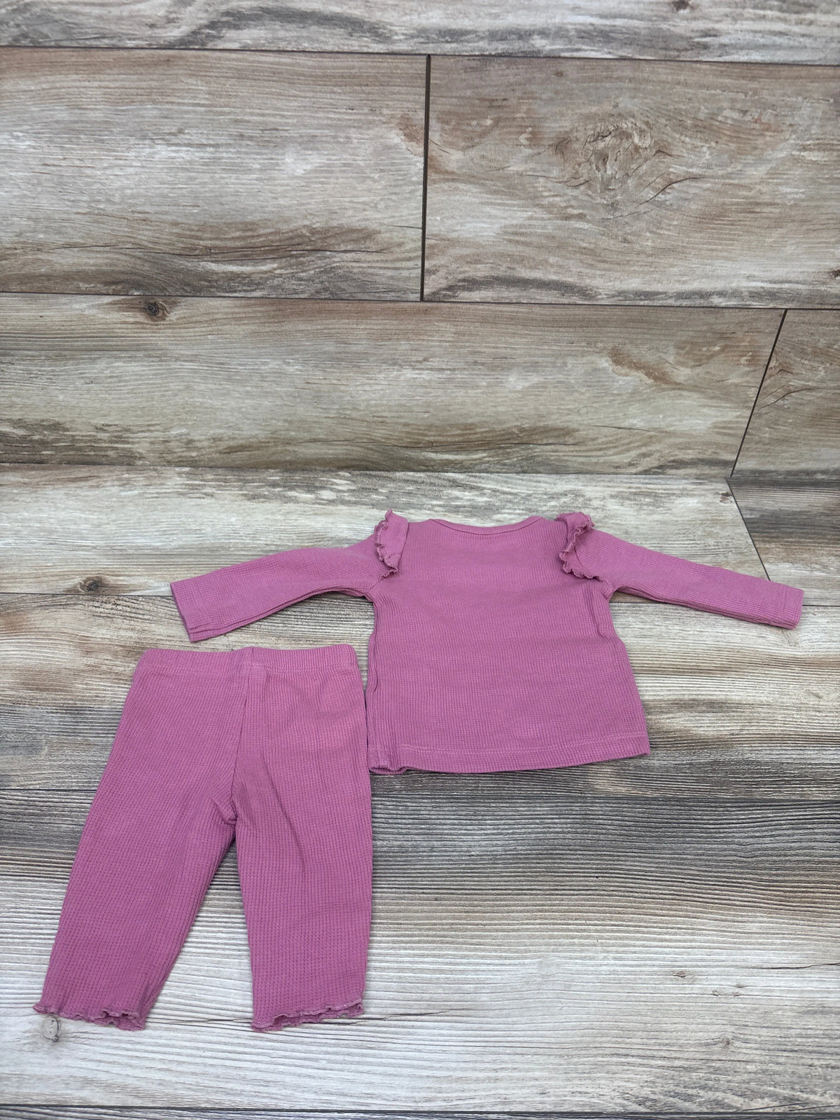 Just One You 2pc Waffle Knit Shirt & Pants Set Mauve sz 3m