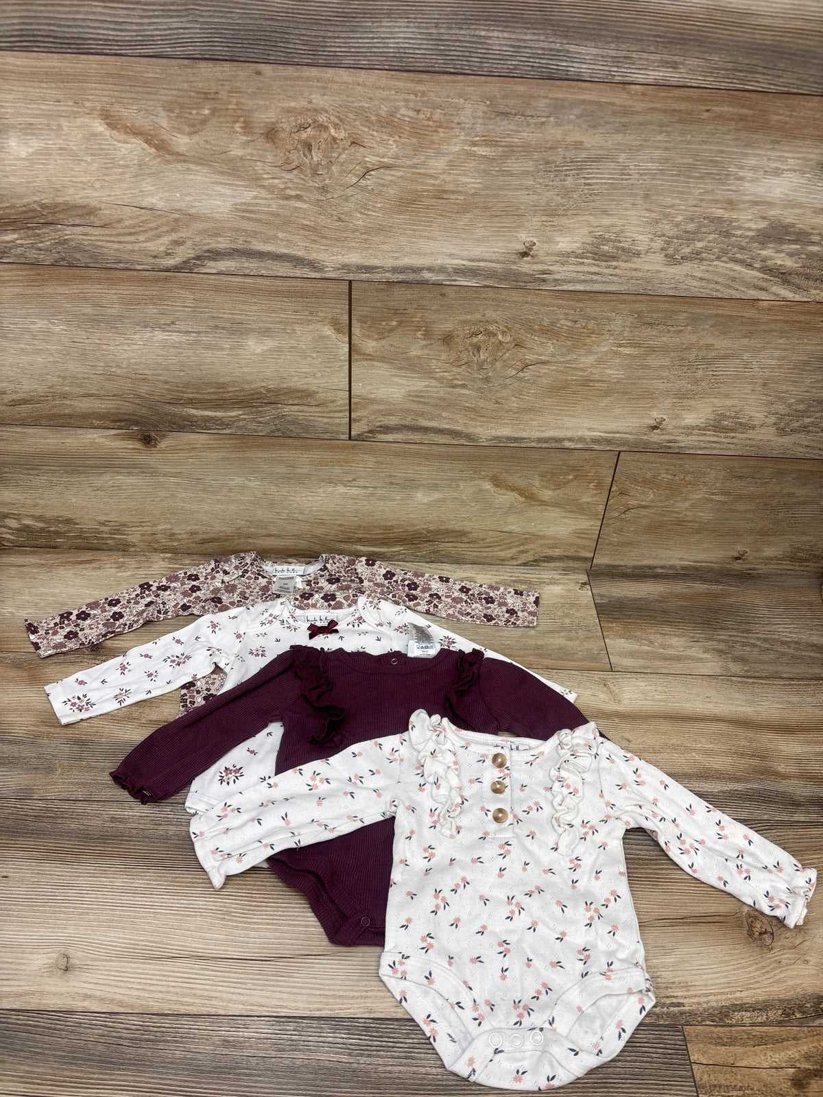 Nicole Miller 4pk Bodysuit Set White sz 6/9m