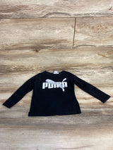Puma Logo Short Sleeve Shirt Black sz 24m