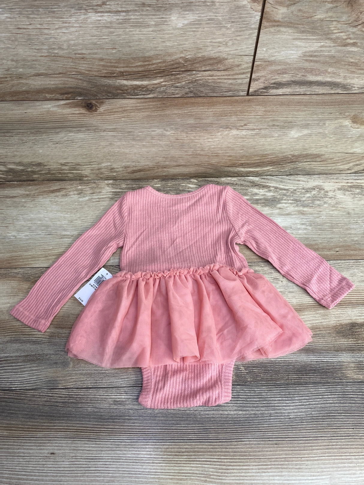 Old Navy Ribbed Tulle Bodysuit Dress Pink sz 6-12m