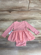Old Navy Ribbed Tulle Bodysuit Dress Pink sz 6-12m