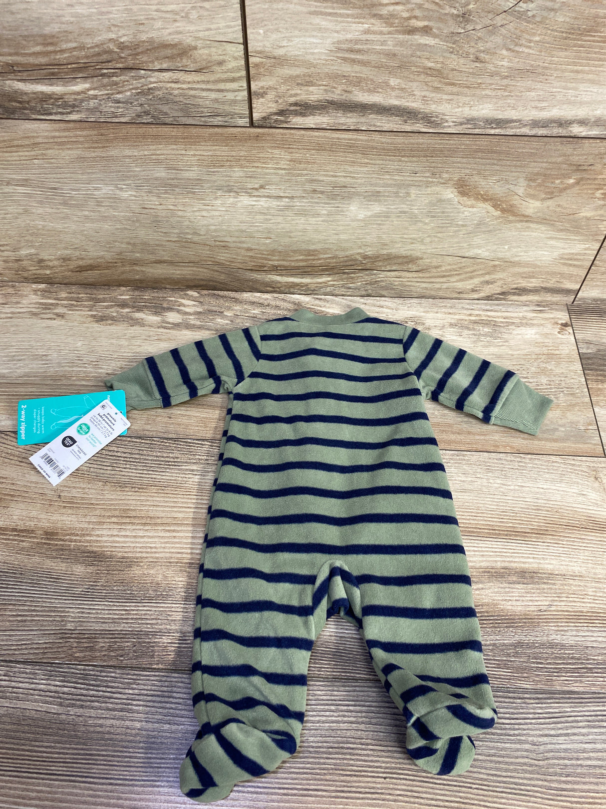 NEW Child Of Mine Striped Little Brother Blanket Sleeper Olive sz Preemie