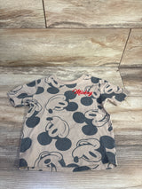 Disney Junior Mickey Mouse Embroidered Shirt Brown sz 2T