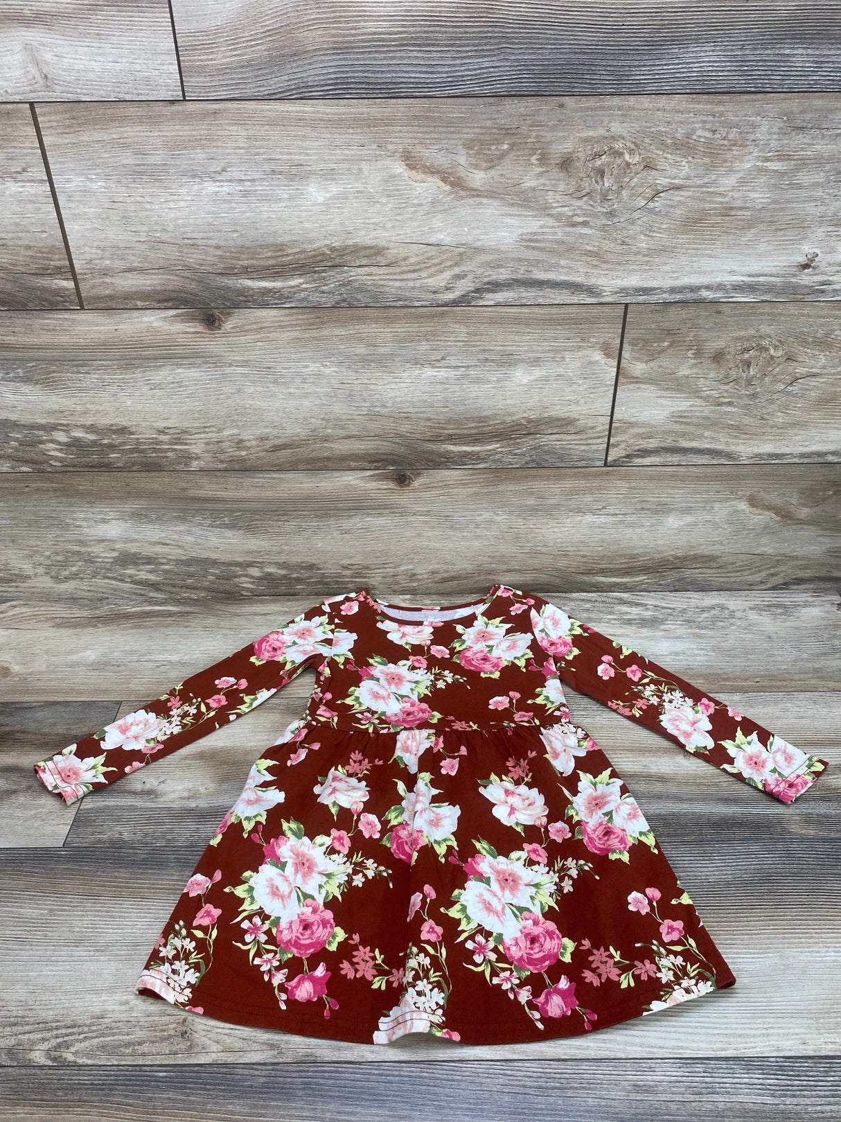 Children's Place Floral Dress Brown sz 4T