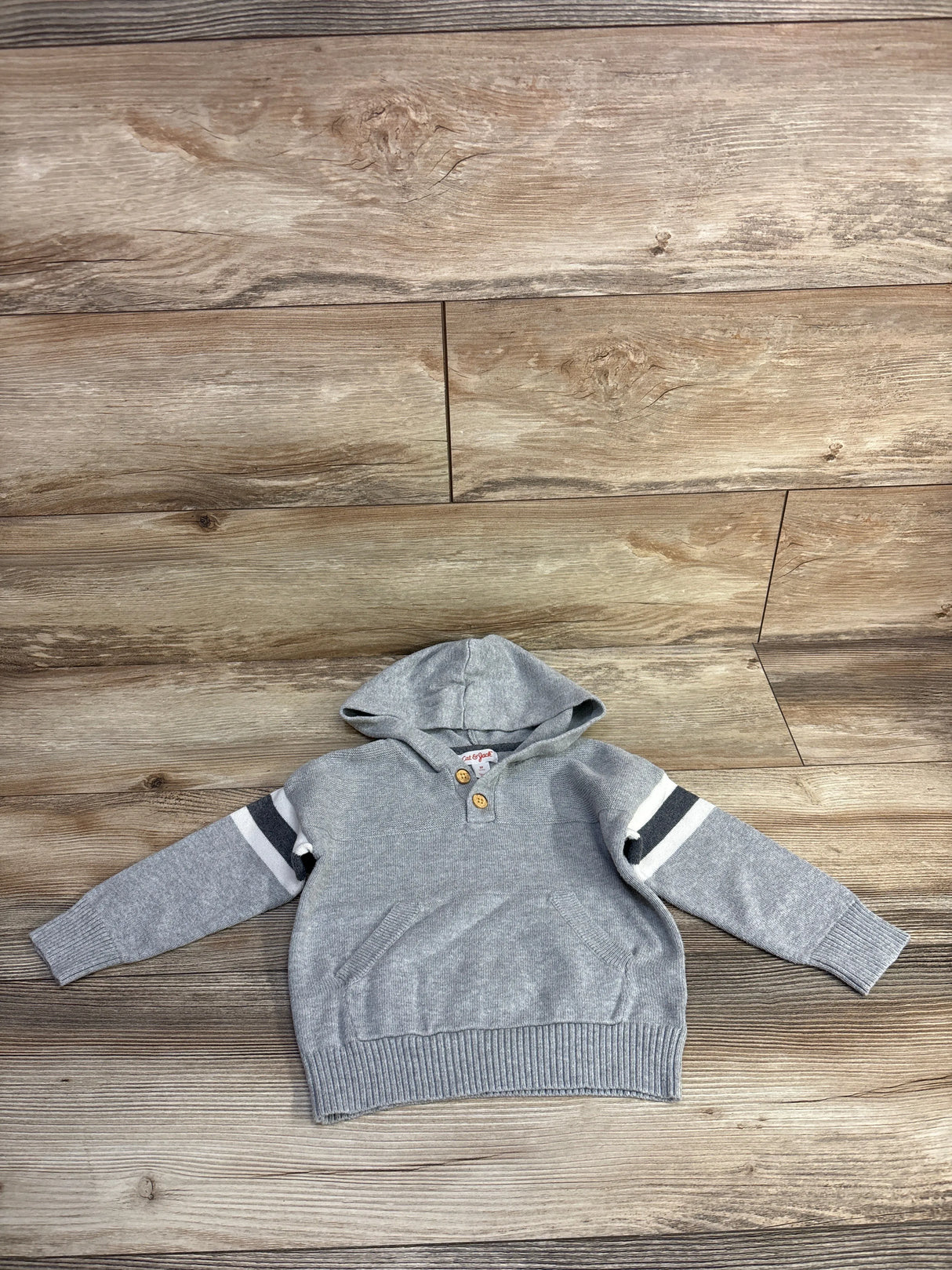 Cat & Jack Sweater Knit Hoodie Grey sz 2T