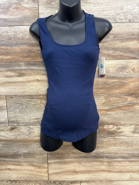 NEW Bun Maternity Ribbed Nursing Tank Top Blue sz Small - Me n Mommy To Be