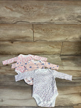 Minicoco 3pk Long Sleeve Bodysuits Pink sz 0/3m