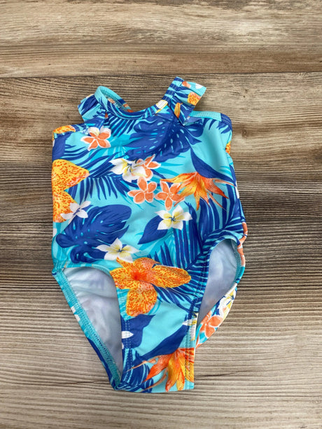 Children's Place Aqua 1Pc Tropical Swimsuit sz 0-3m - Me 'n Mommy To Be