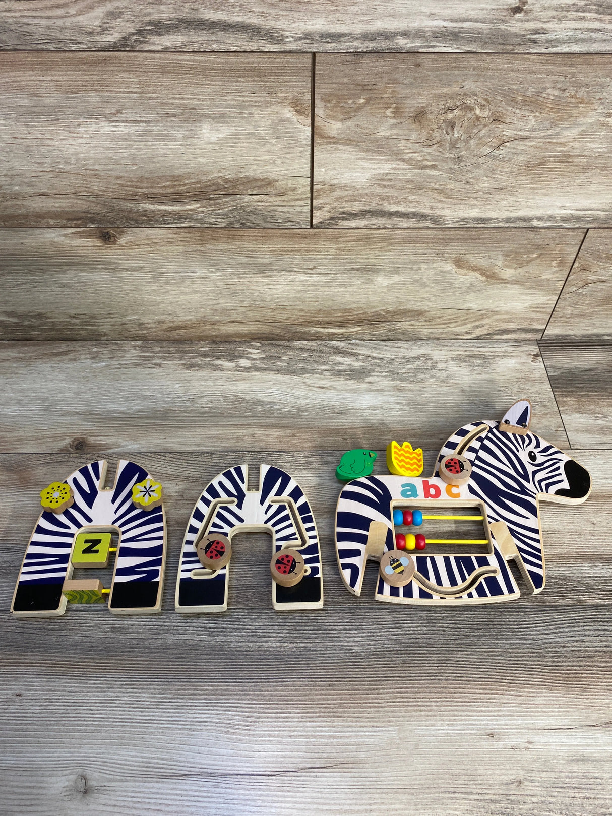 Manhattan Toy Safari Zebra Wooden Toddler Activity Toy