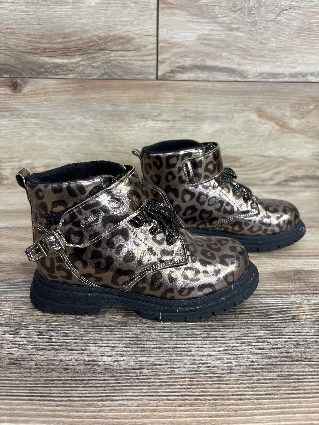 OshKosh Cheetah Print Lace-Up Boots 12c
