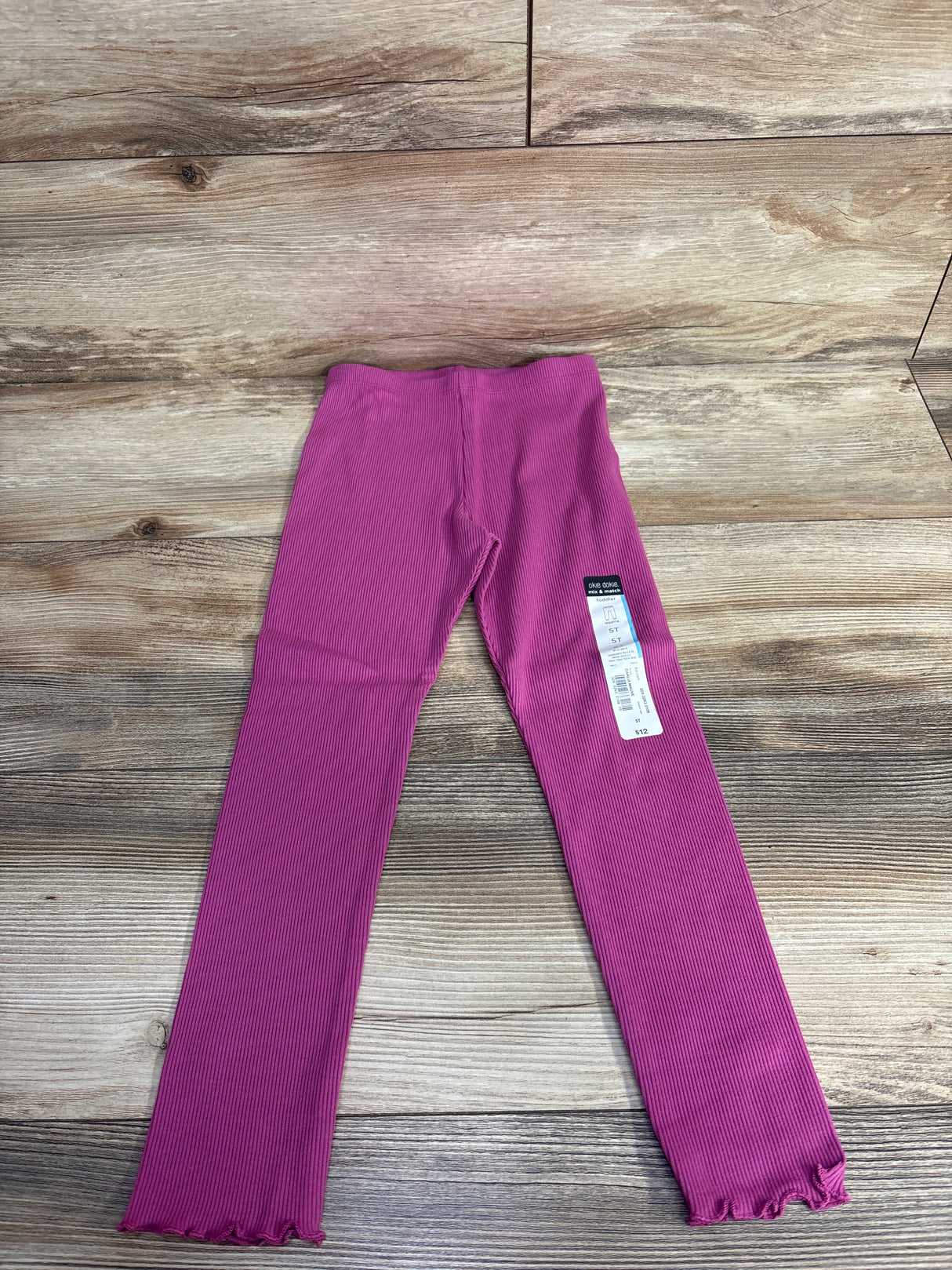 NEW Okie Dokie Ribbed Dahlia Mauve Leggings sz 5T