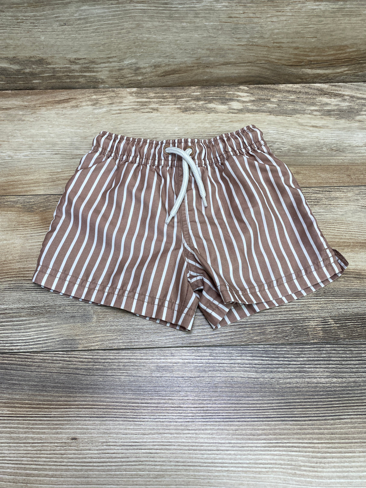 Little Planet Striped Swim Trunks Brown sz 3T