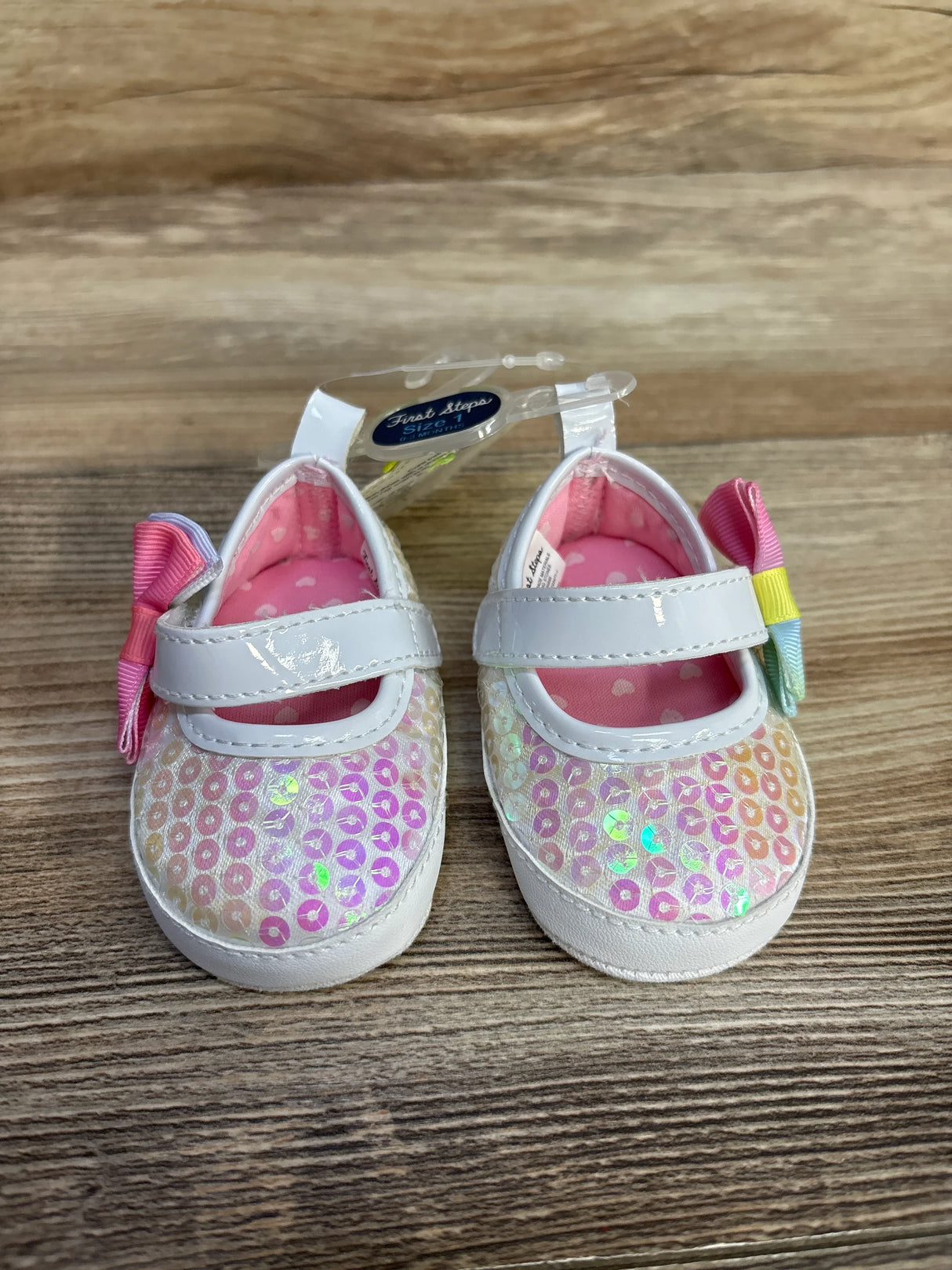 NEW First Steps Pastel Sequin Shoes sz 1c - Me n Mommy To Be
