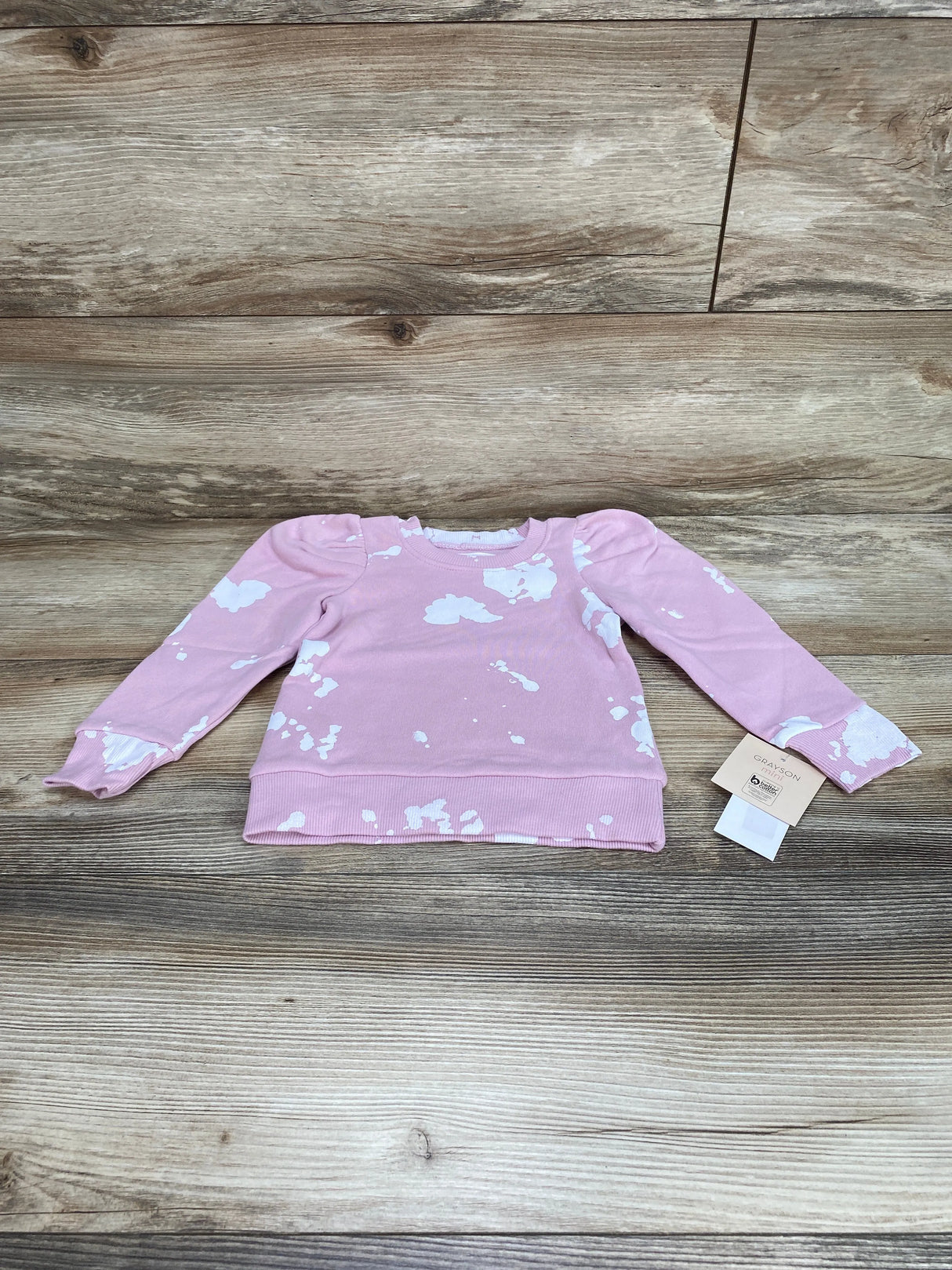 NEW Grayson Mini Puff Sleeve Sweatshirt Pink sz 18m