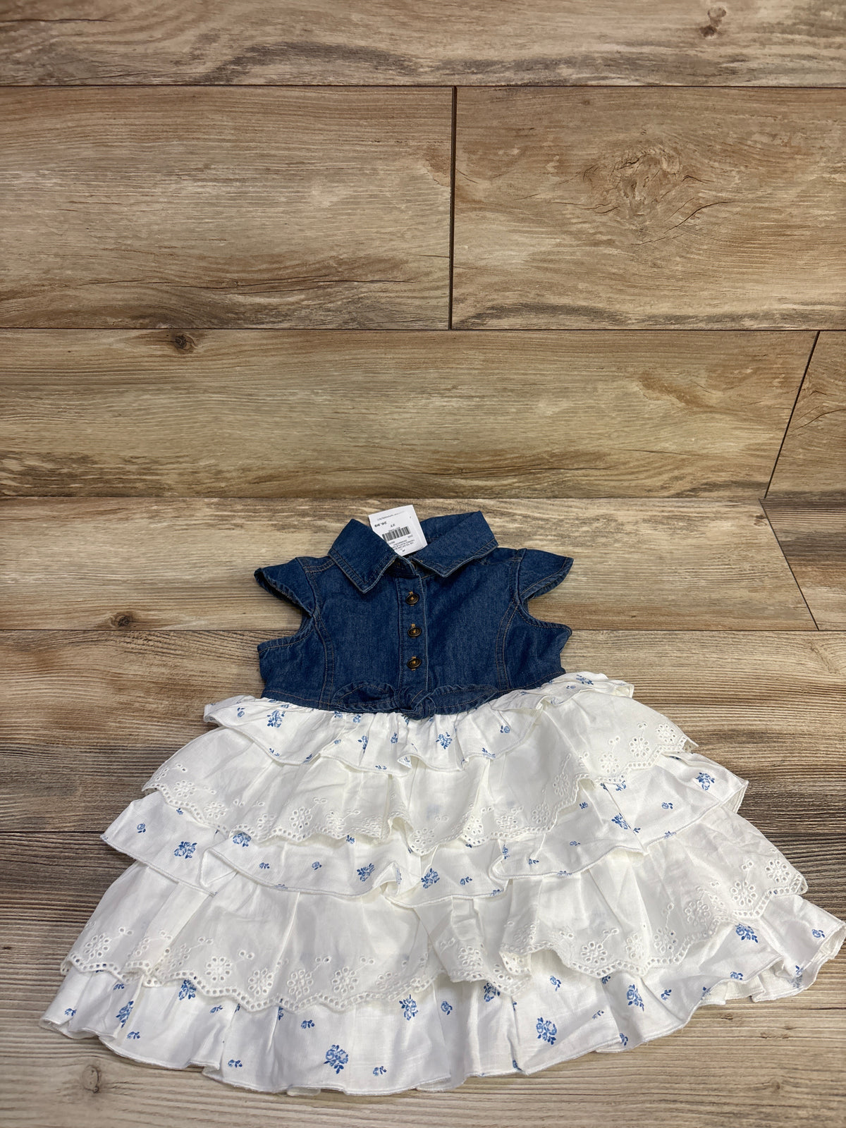 NEW Lilt Denim Tiered Skirt Dress Blue sz 2T