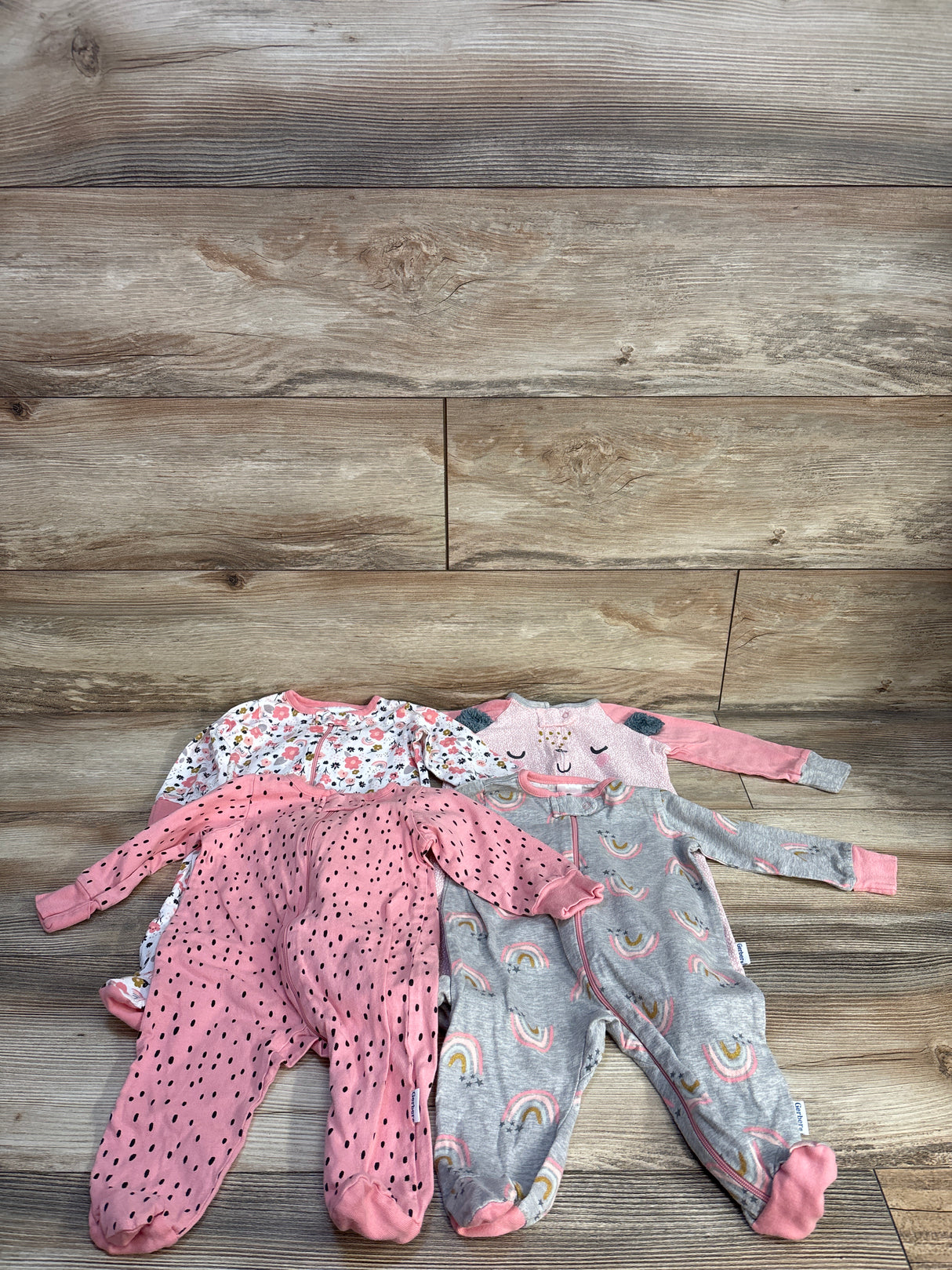Gerber 4pk Sleep 'N Play Sleepers Pink sz 0-3m