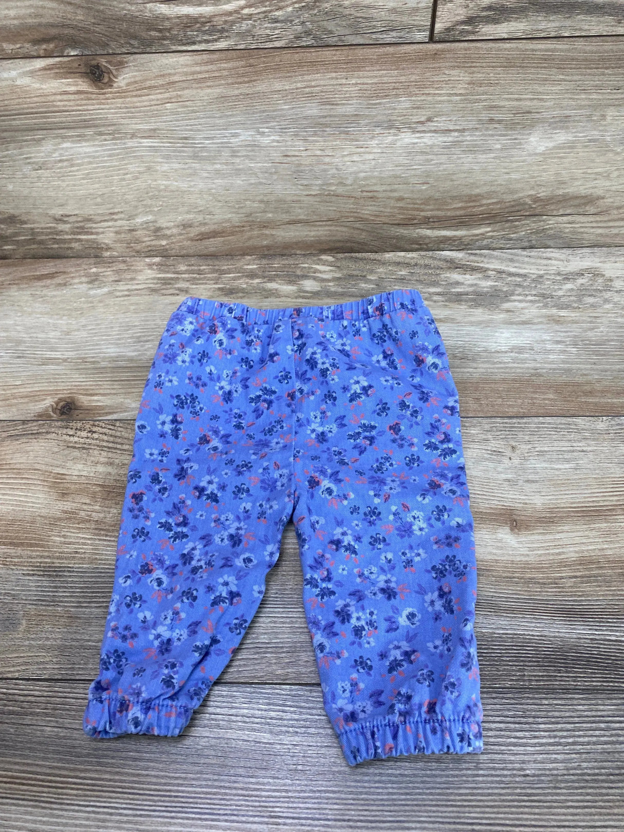 OshKosh Floral Pull-On Pants Blue sz 6m