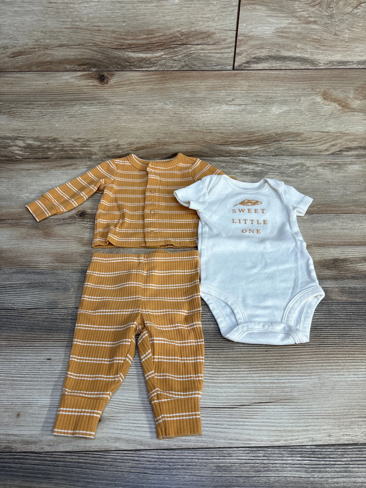 Carter's 3pc Sweet Little One Bodysuit Set White sz 3m