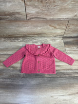OshKosh Eyelet Trim Button Front Cardigan Pink sz 6m