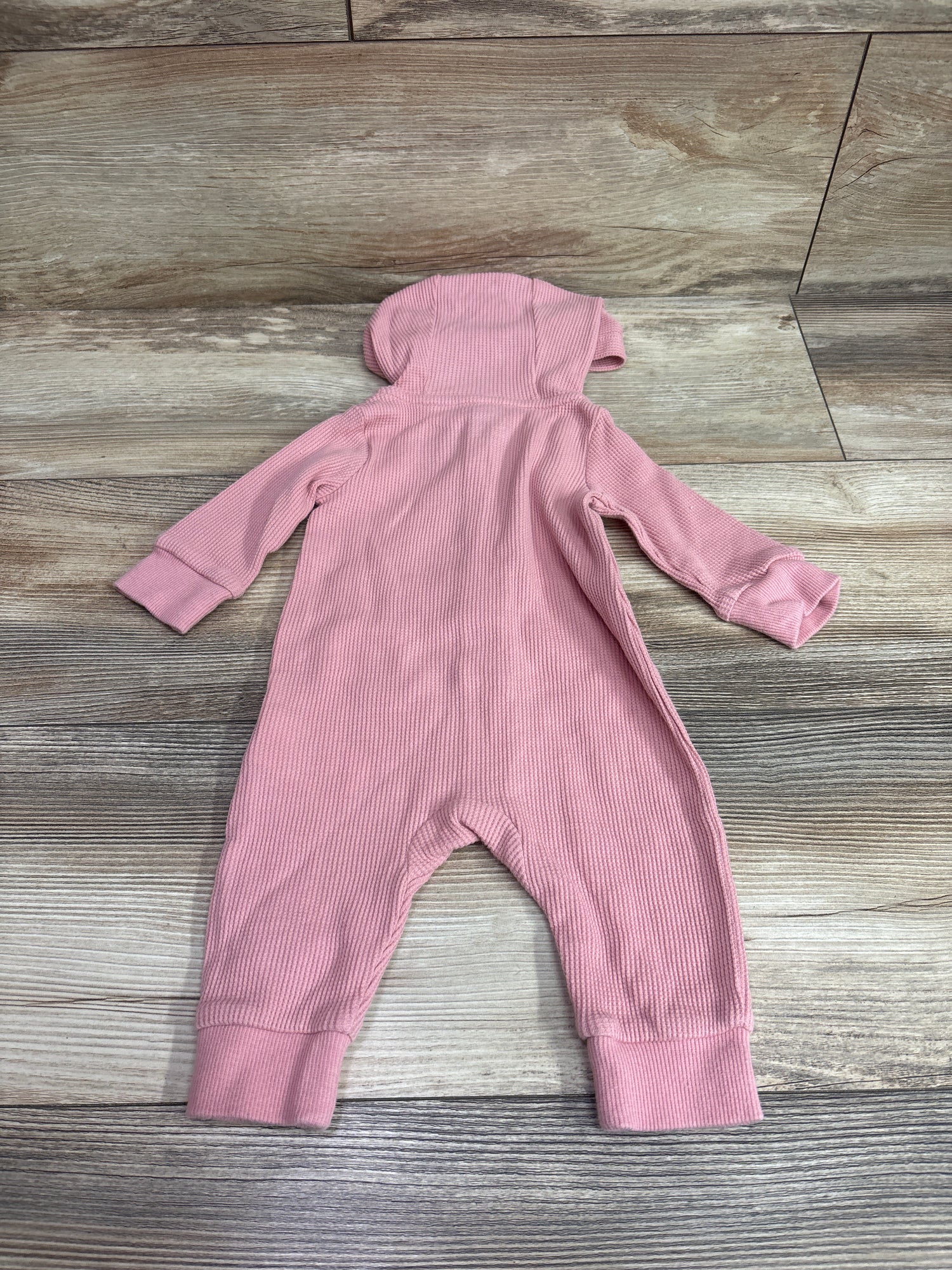 Carter's Waffle Knit Hooded Coverall Pink sz 3m