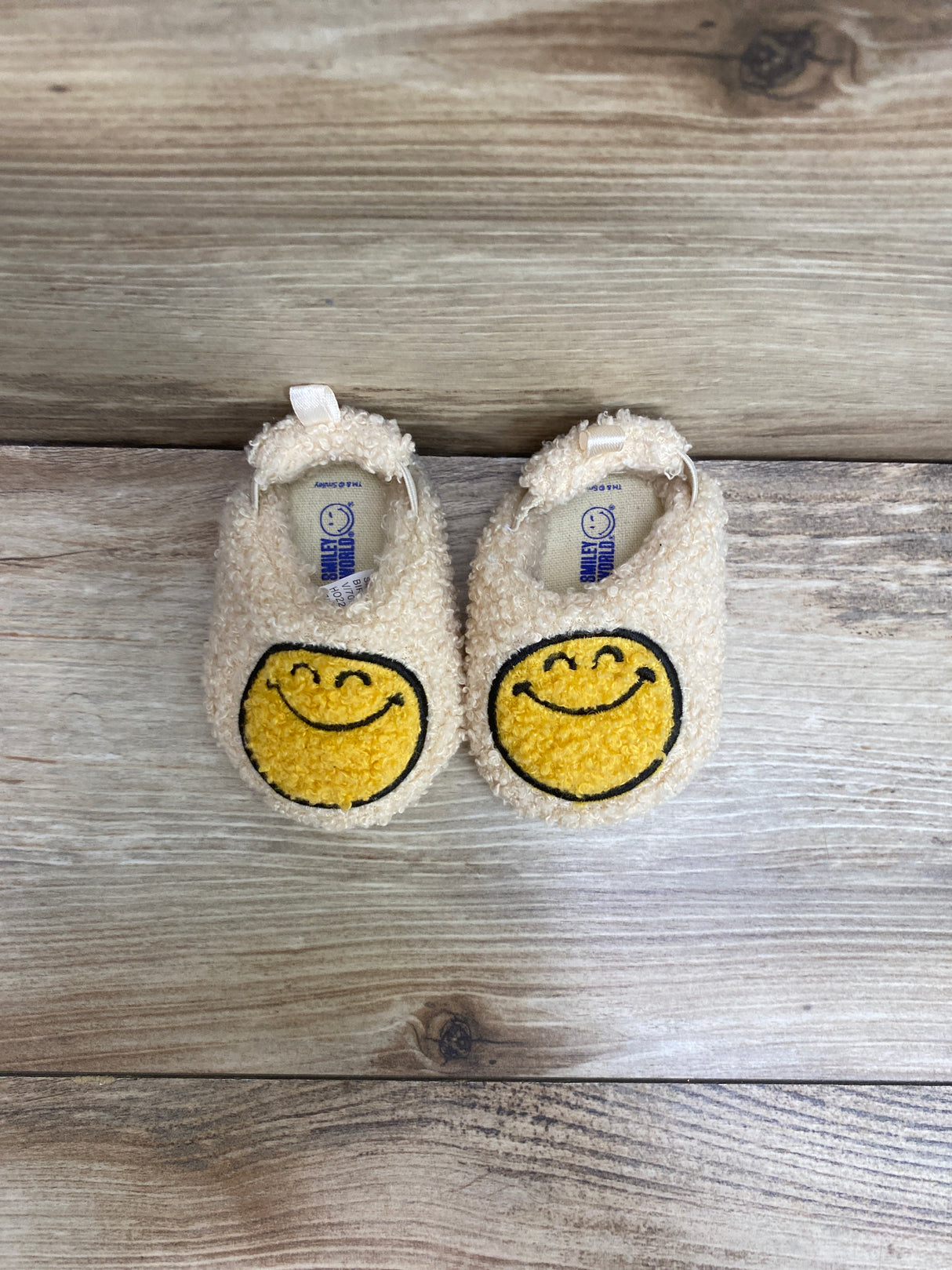 Baby Gap × SmileyWorld® Baby Sherpa Slippers Sz 0-3m