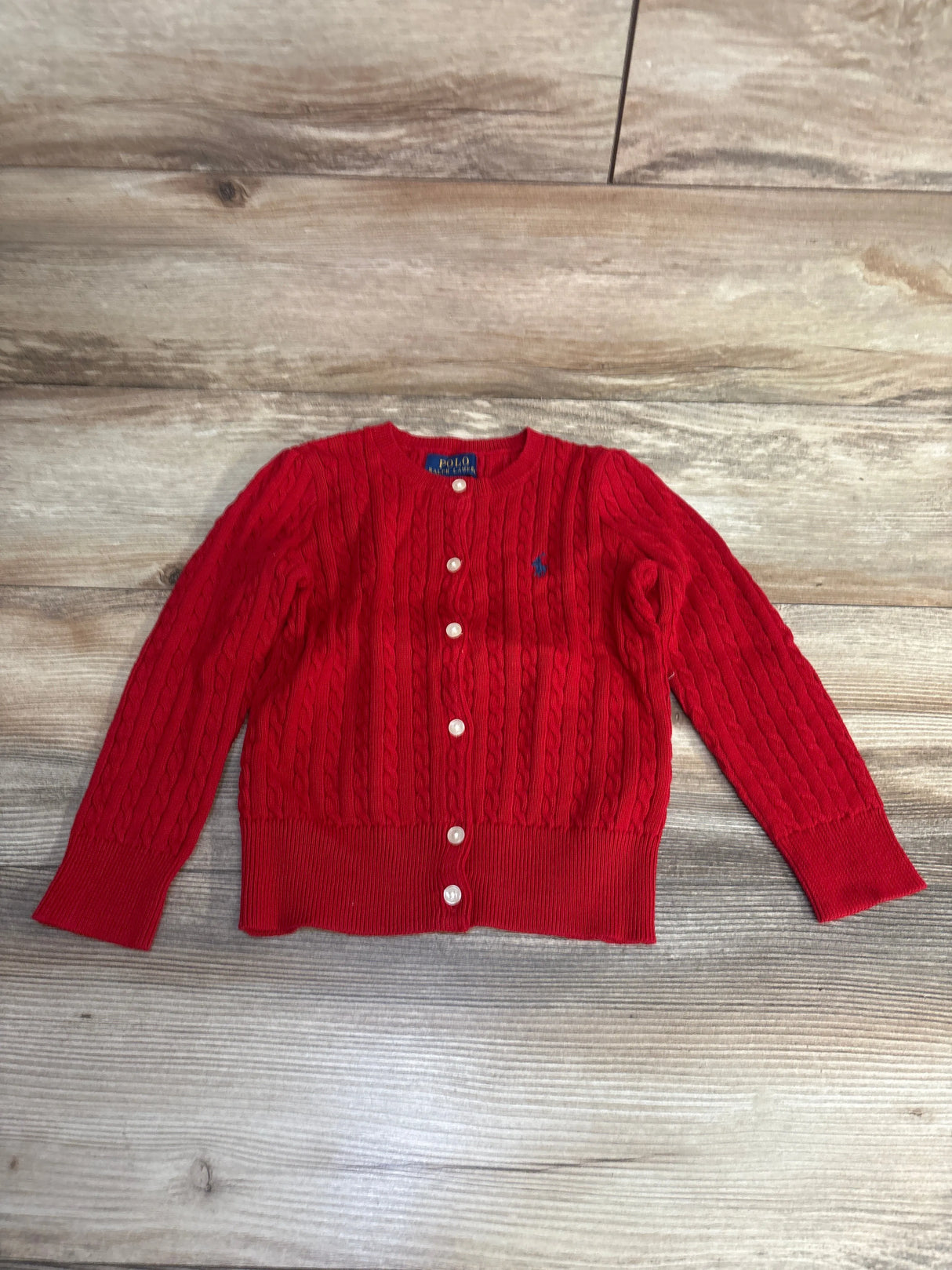 Ralph Lauren Cable Knit Cardigan Red sz 3T