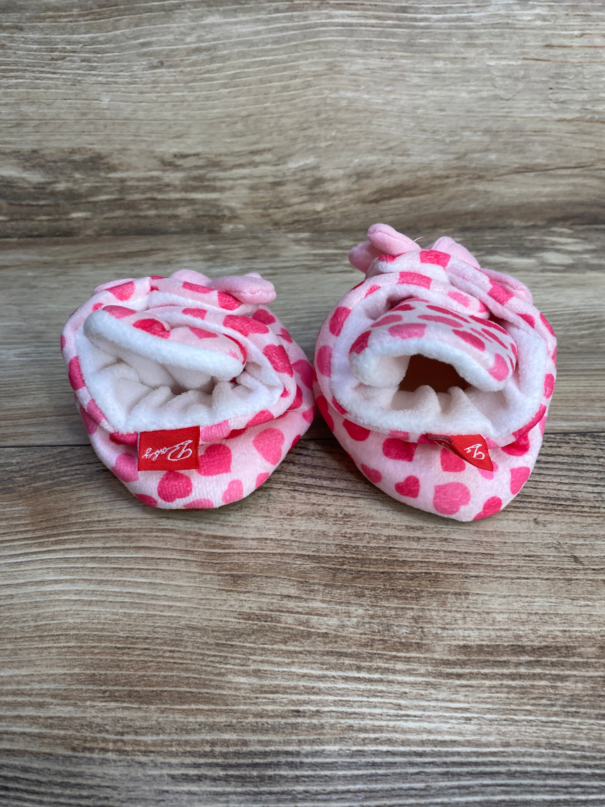 ohsofy Newborn Baby Cotton Booties Pink Hearts Sz 6-12m