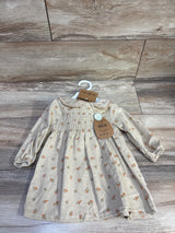NEW Rabbit + Bear Organic 2pc Smocked Dress & Footed Tights Beige sz 6-9m