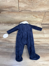 NEW Edgehill Collection Velour Footed coverall Navy sz Newborn