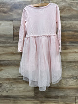 Cat & Jack Lace Tulle Long Sleeve Dress Pink sz 5T