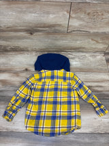 Carter's Hooded Button-Up Flannel Shirt Yellow sz 3T