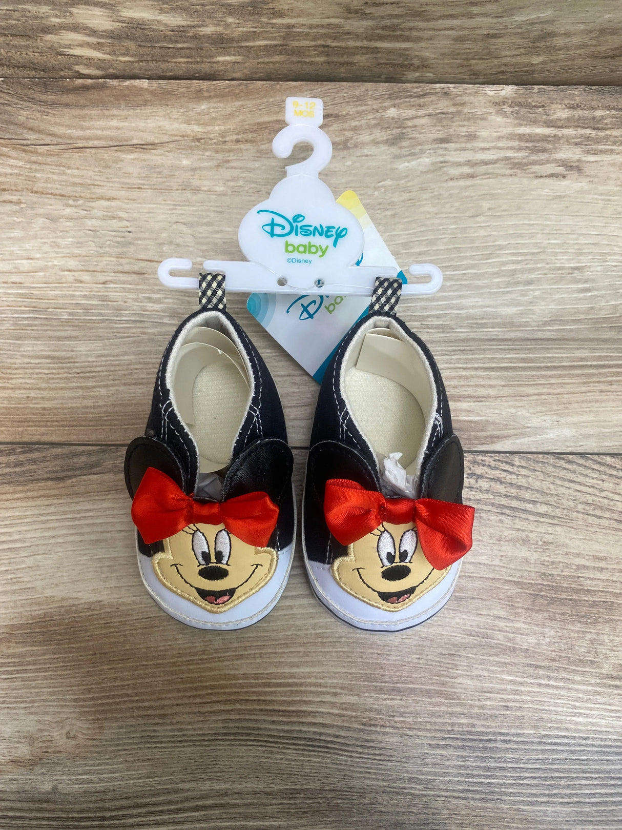 NEW Disney Baby Minnie Mouse Crib Shoes Black Sz 9-12m