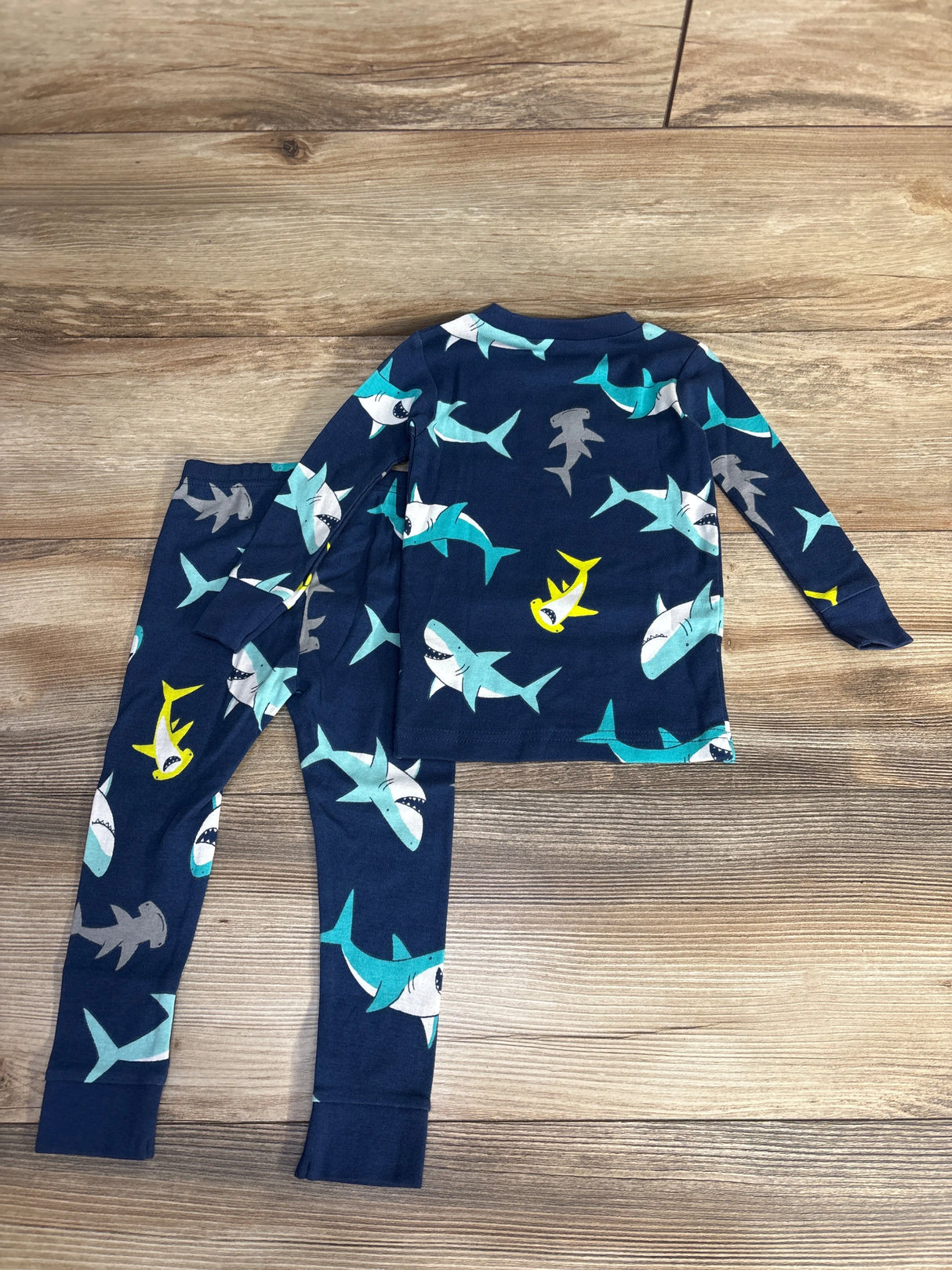 Just One You 2pc Shark Print Pajama Set Navy sz 18m