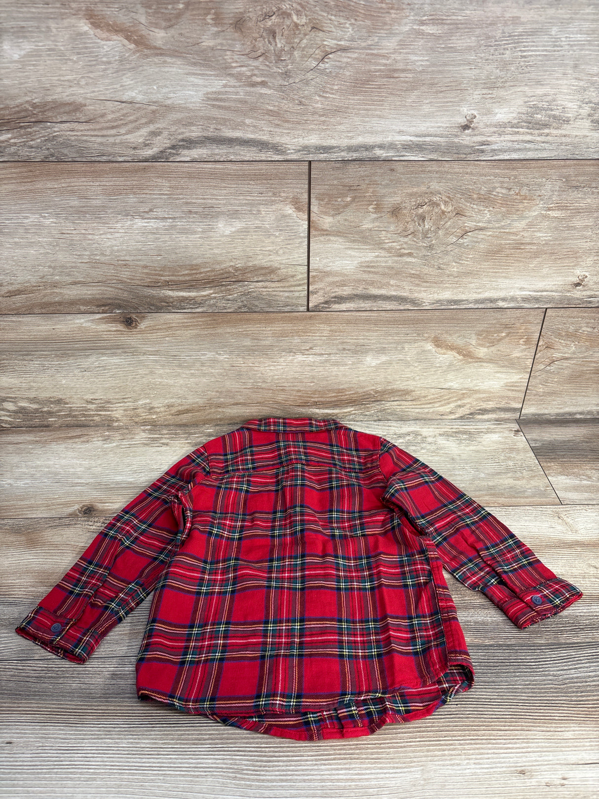 H&M Tartan Plaid Button Up Flannel Red sz 3T