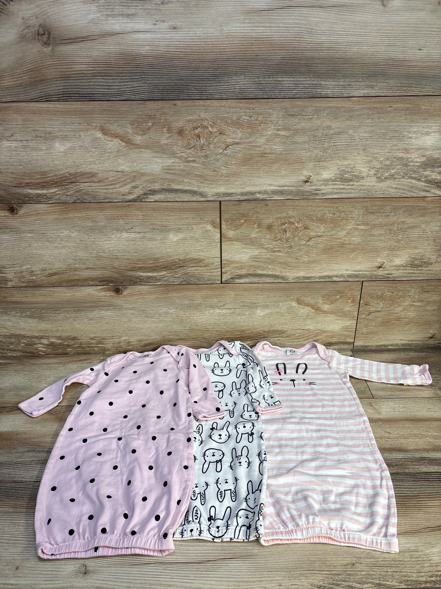 Gerber 3pk Bunny Sleep Sacks Pink sz 0-6m