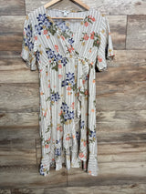 Sonoma Maternity Floral Ruffled Dress Oatmeal sz Small