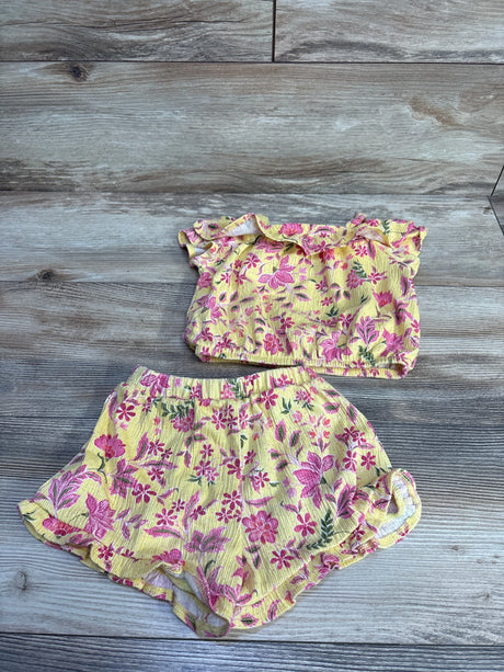 Old Navy 2pc Floral Top & Shorts Yellow sz 18-24m - Me n Mommy To Be