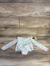 NEW Baby Gap 2pc Floral Rash Guard Top & Bikini Bottoms Set White sz 3T