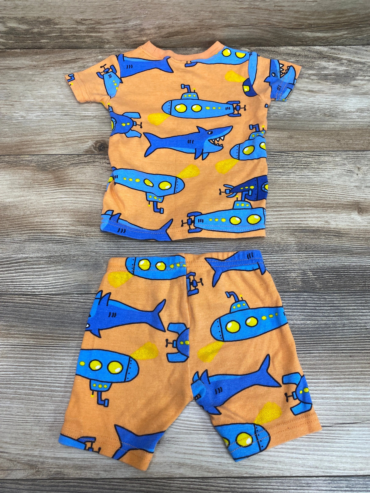 Carter's 2pc Submarines & Sharks Pajama Set Orange sz 12m