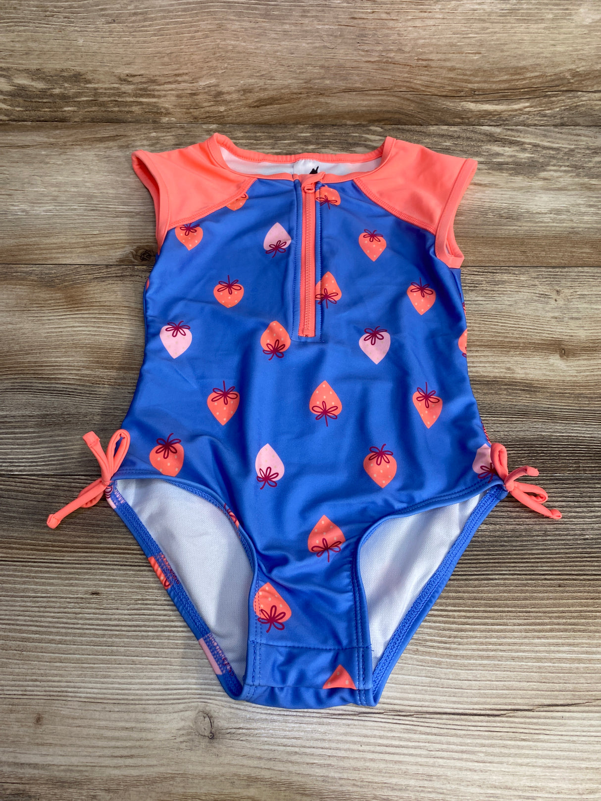 Cat & Jack 1pc Strawberry Swimsuit Pink/Blue sz 5T