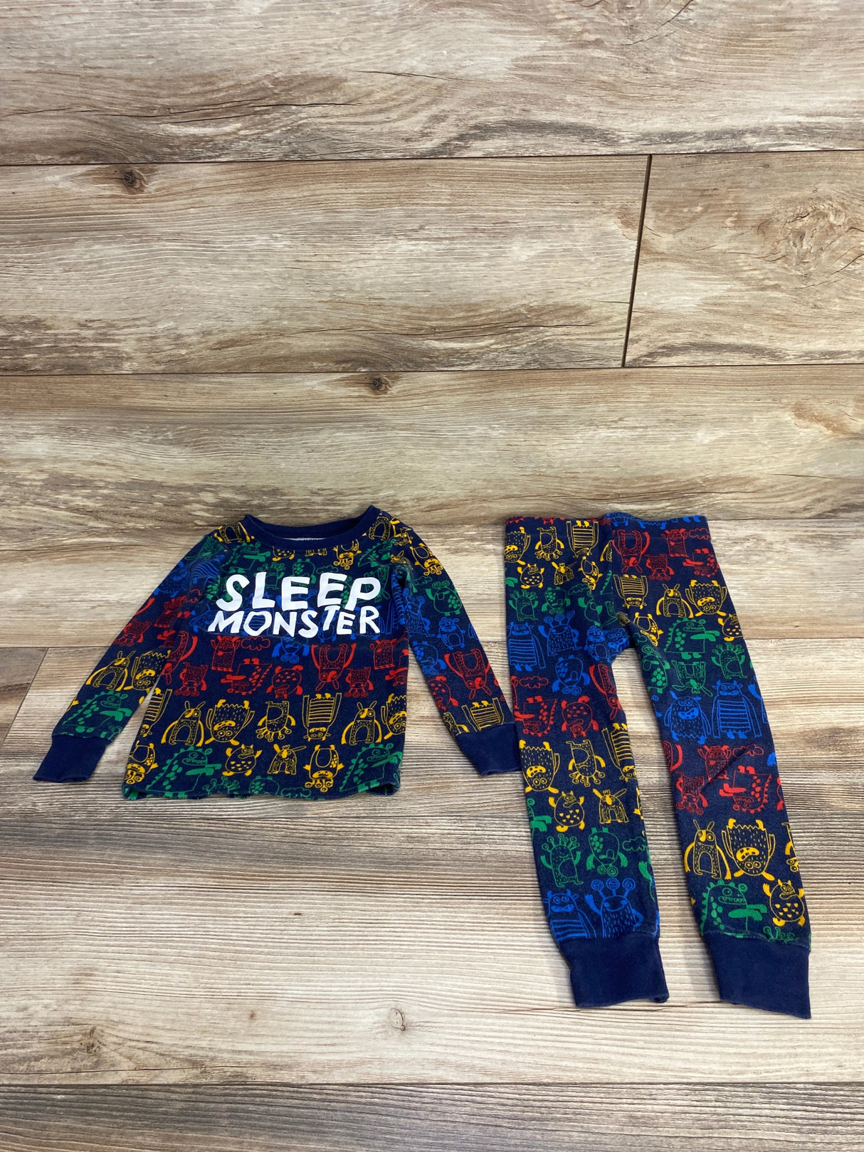 Old Navy 2pc Sleep Monster Pajama Set Navy sz 3T