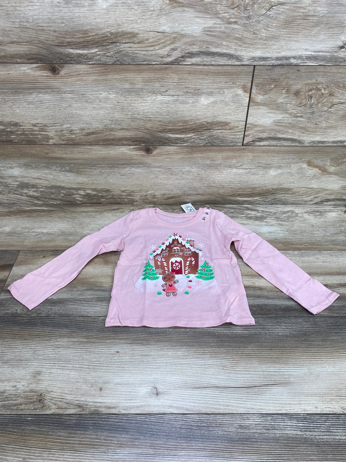 NEW Children's Place Gingerbread House Shirt Pink sz 3T