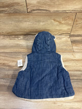 NEW Baby Gap Cozy Quilted Denim Bear Vest Blue sz 0-3m