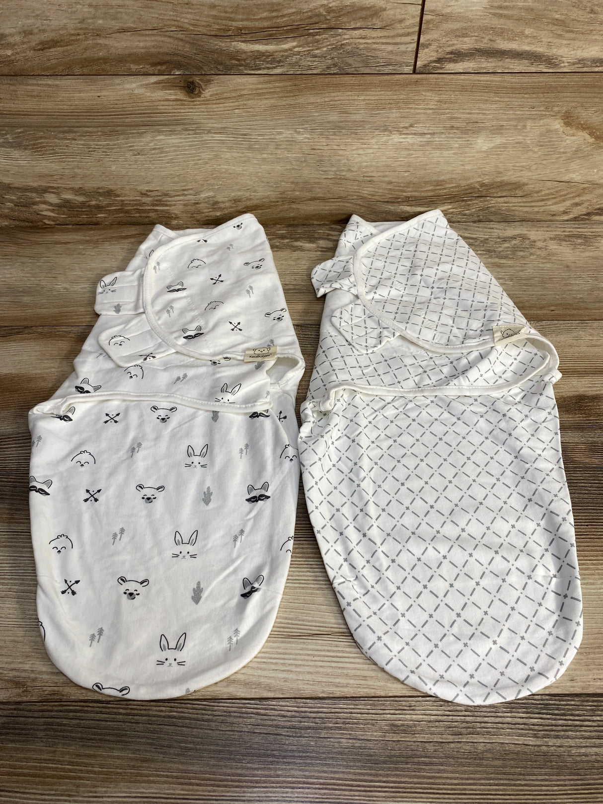 KeaBabies 2pk Swaddle Wraps White sz 0-3m