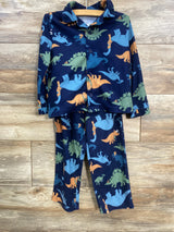 Just One You 2pc Dinosaur Coat Style Pajama Set Navy sz 4T