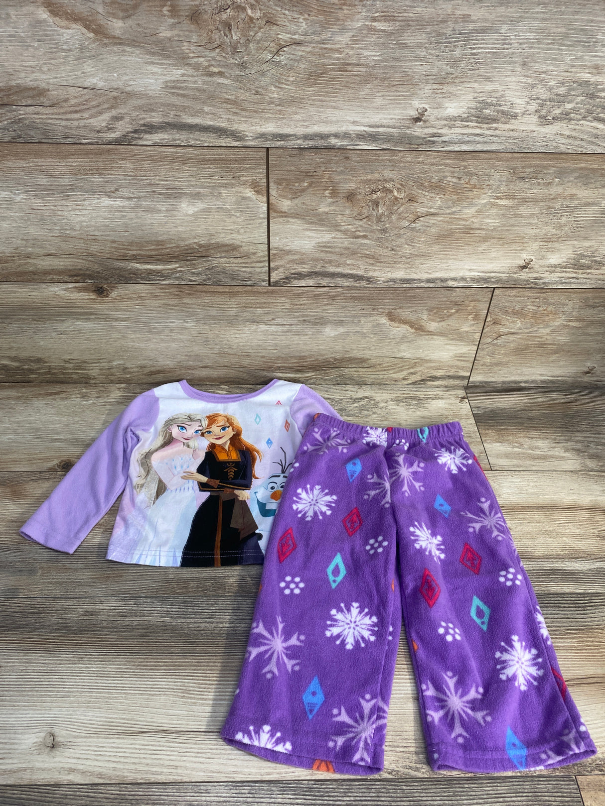 Disney Frozen 2pc Pajama Set Purple/White sz 2T